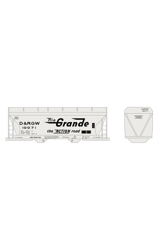 Rio Grande Two Bay ACF Covered Hopper Black Big Lettering