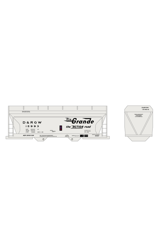 Rio Grande Two Bay ACF Covered Hopper Black Small Lettering