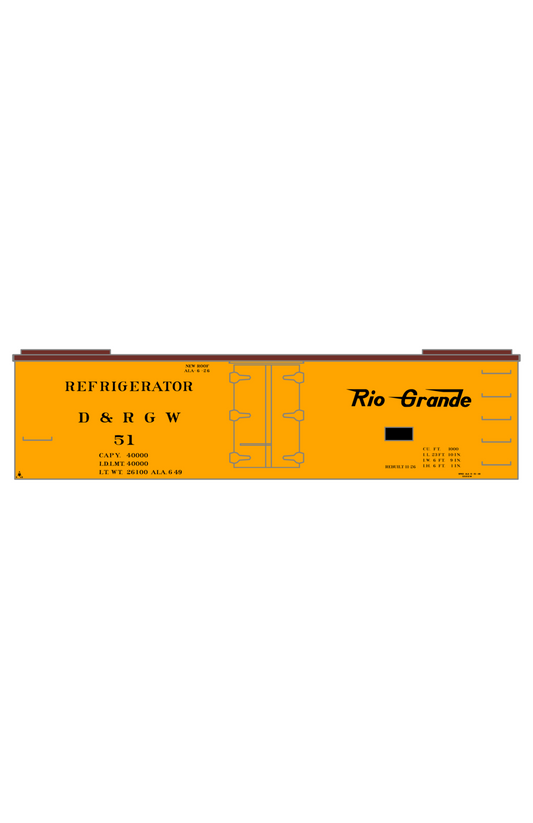 Rio Grande Wood Ice Reefer Black Narrow Gauge