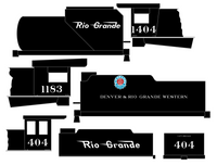 Rio Grande Steam Locomotive White Standard Or Narrow Gauge