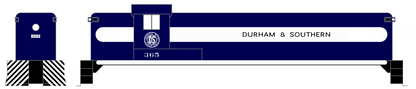 Durham and Southern Diesel Locomotive White and Black