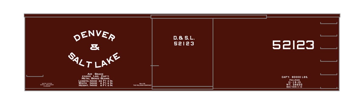 Denver and Salt Lake 36 Ft Boxcar White