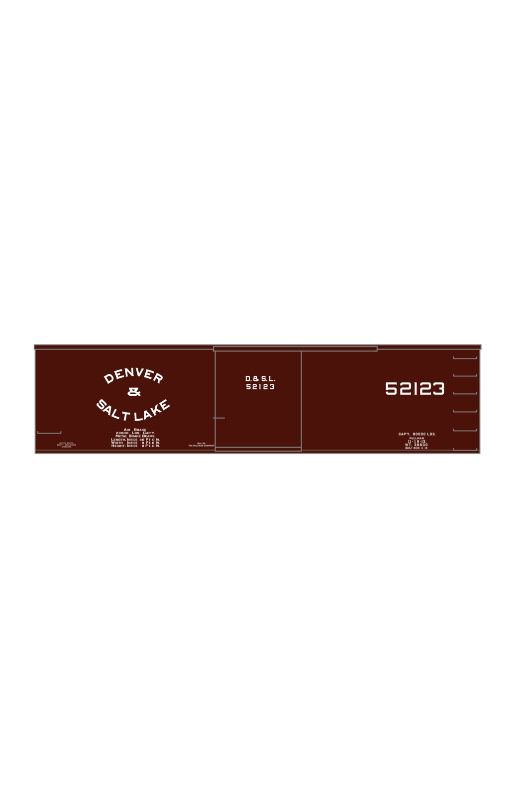 Denver and Salt Lake 36 Ft Boxcar White