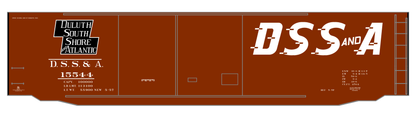 Duluth South Shore and Atlantic DSSA 50 Ft Double Door Boxcar White  - Decal