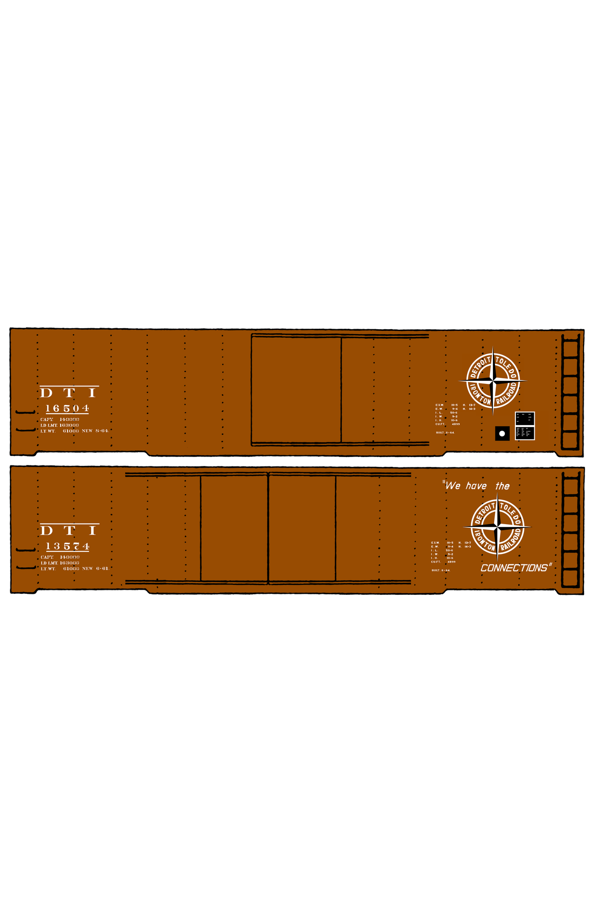 Detroit, Toledo and Ironton 50 Ft Boxcar White DT&I