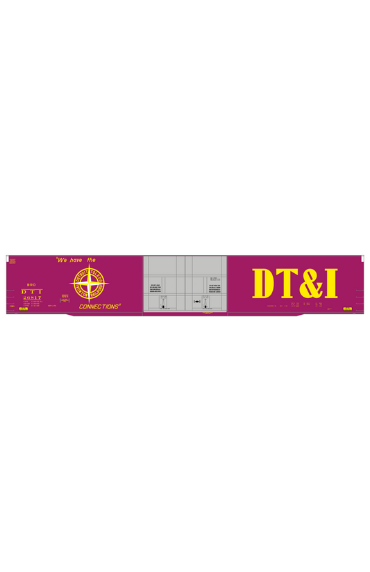 Detroit, Toledo and Ironton 86 Ft Auto Parts Boxcar Yellow