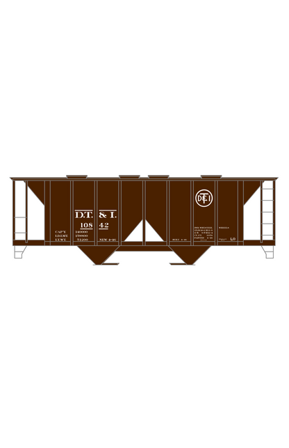 Detroit, Toledo and Ironton Covered Hopper White Round Herald