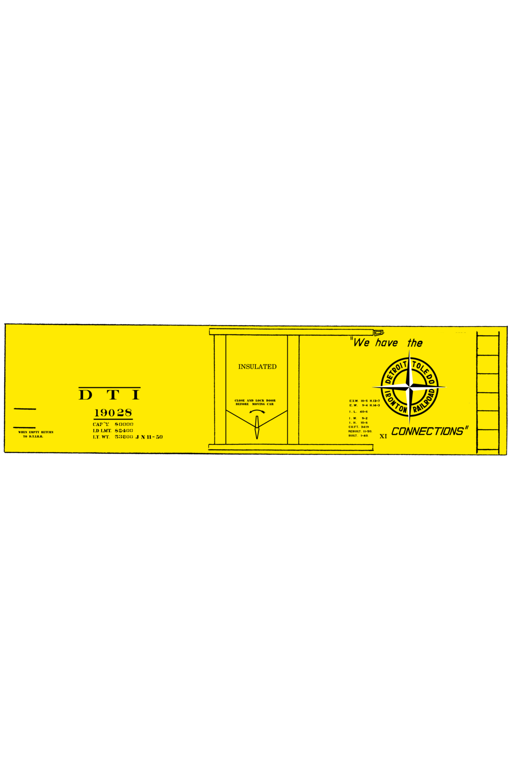 Detroit, Toledo & Ironton 40 Ft Insulated Boxcar Black DT&I
