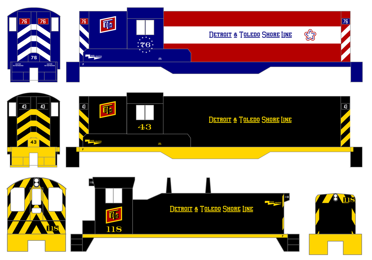 Detroit & Toledo Shore Line Diesel Locomotive Yellow