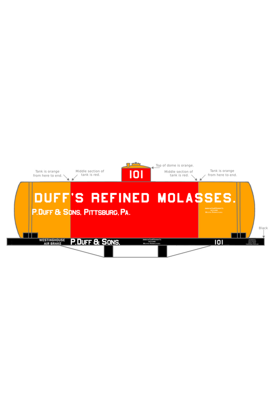 Duff’s Refined Molasses Early Tank Car White