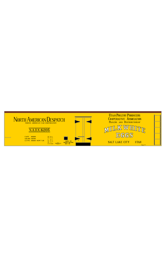 Utah Poultry Cooperative Wood Ice Reefer Black and White Milk White Eggs