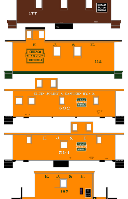 Elgin Joliet and Eastern Caboose White and Green