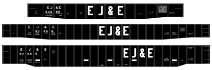 Elgin Joliet and Eastern Gondola White EJ&E Gothic Font