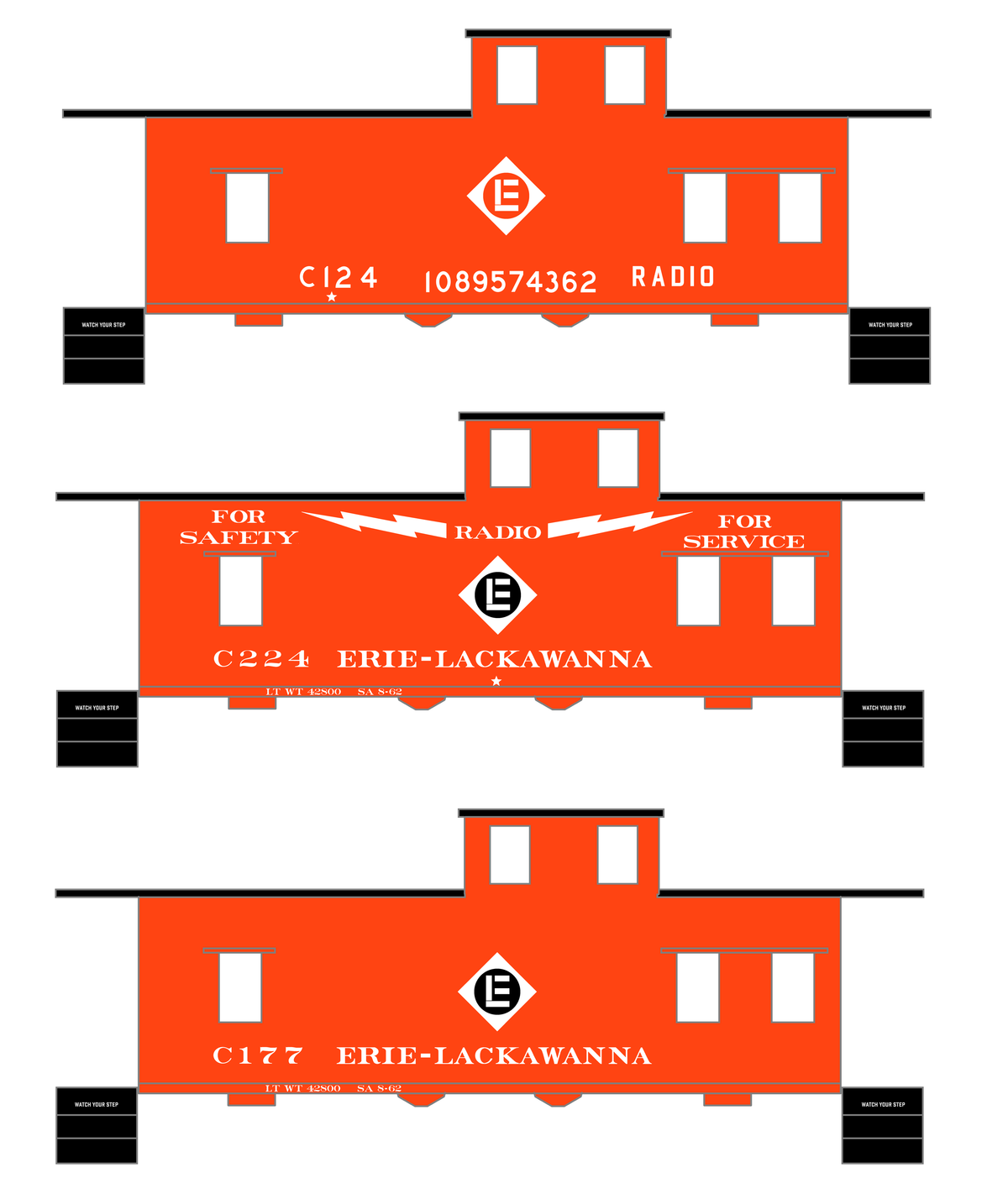 Erie Lackawanna Caboose White Radio