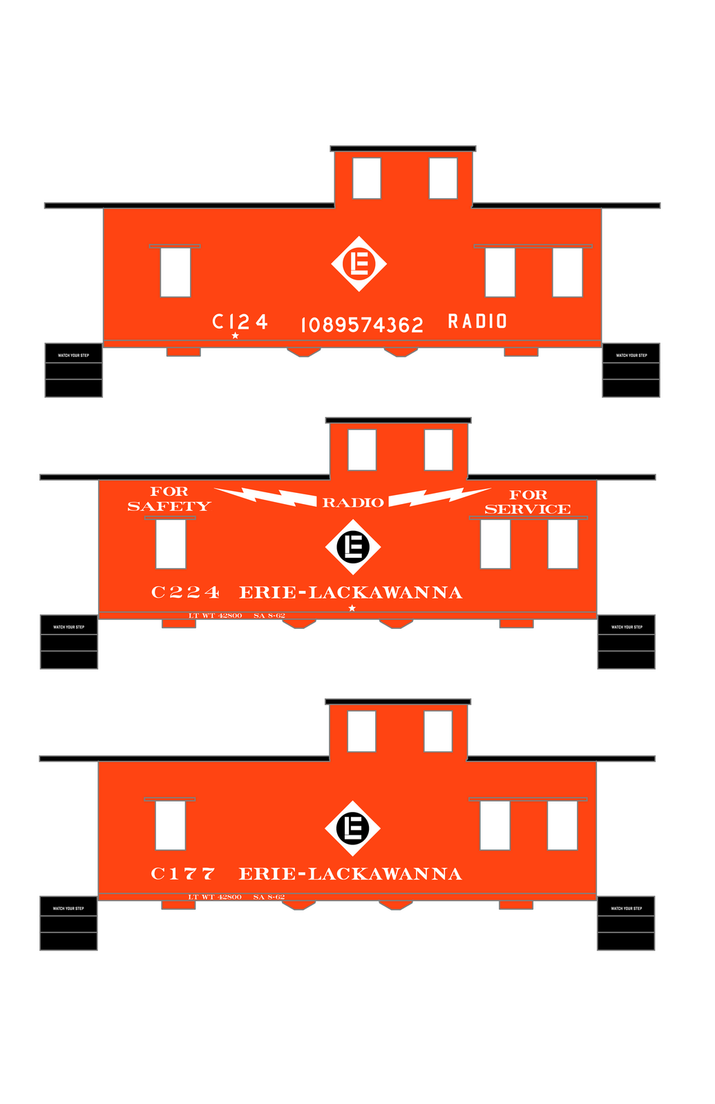 Erie Lackawanna Caboose White Radio