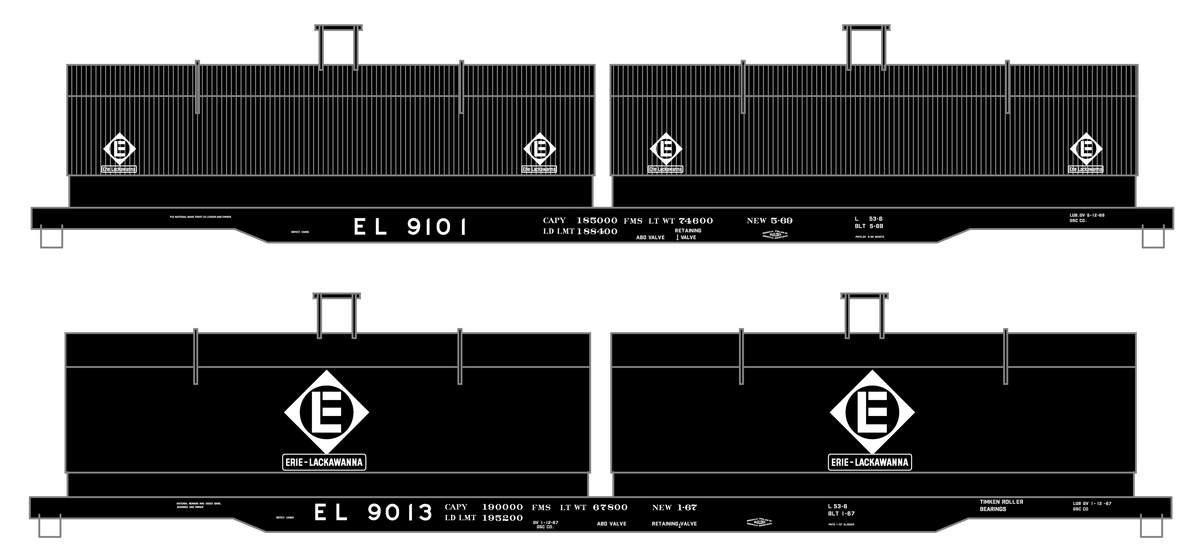 Erie Lackawanna Coil Steel Car White