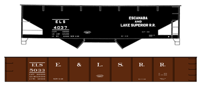 Escanaba and Lake Superior Gondola and Offset Hopper White ELS