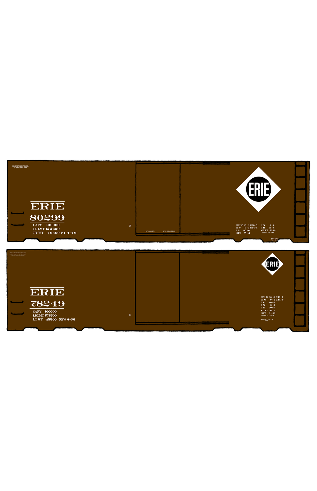Erie 40 Ft Steel Boxcar White