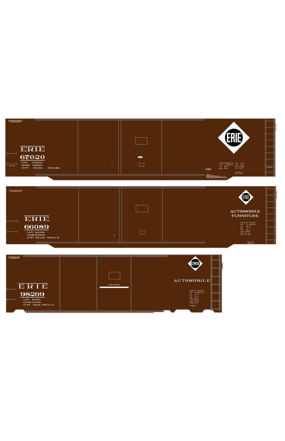 Erie Automobile Boxcar White and Black
