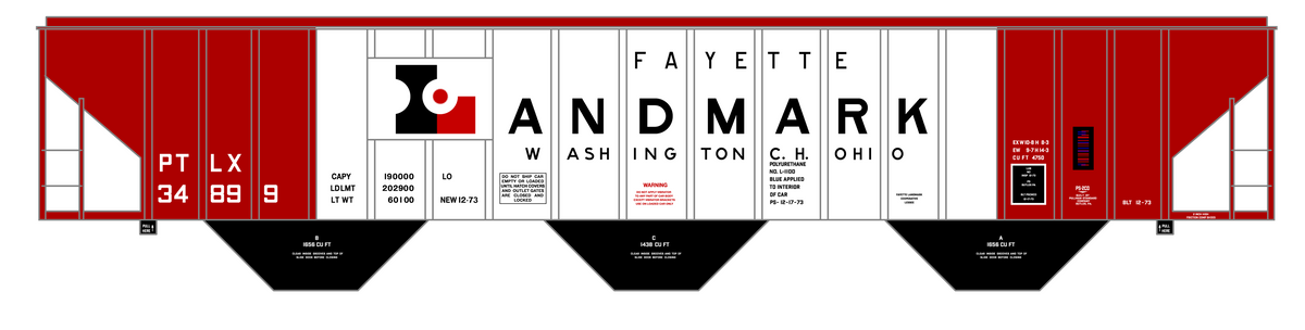 Fayette Landmark PS2-CD Covered Hopper Black/White Washington Court House, OH