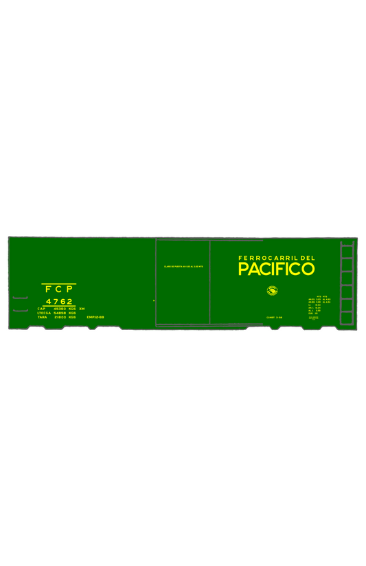 Ferrocarril Del Pacifico FCP 40 Ft Steel Boxcar Yellow Mexico