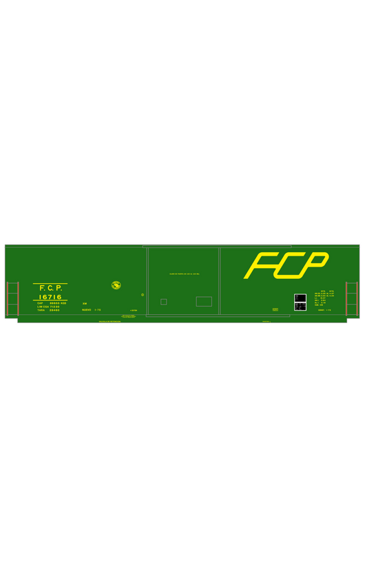FCP Ferrocarril Del Pacifico 50 Ft Boxcar Yellow