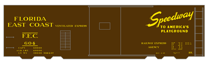 Florida East Coast 40 Ft Express Boxcar Yellow