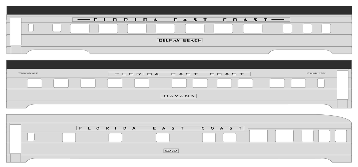 Florida East Coast Streamlined Passenger Car Black