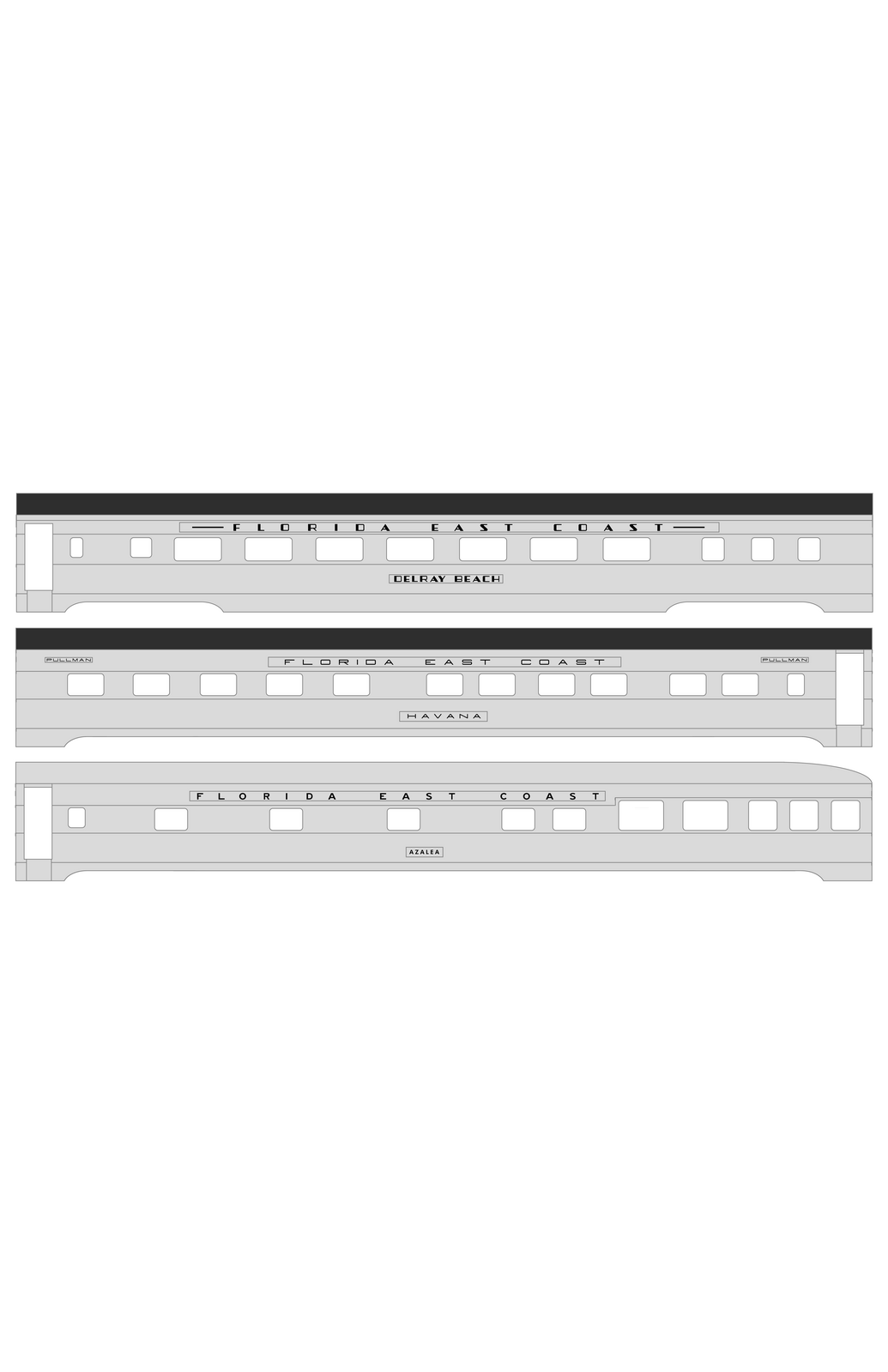 Florida East Coast Streamlined Passenger Car Black