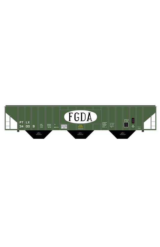 Farmers Grain Dealers Association FGDA PS-2CD Covered Hopper White and Black