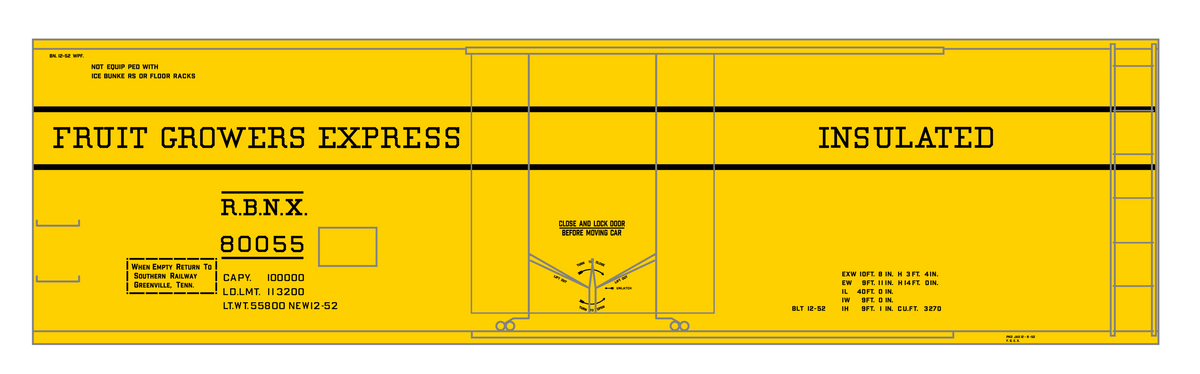Fruit Growers Express 40 Ft Insulated Boxcar Black RBNX Serif