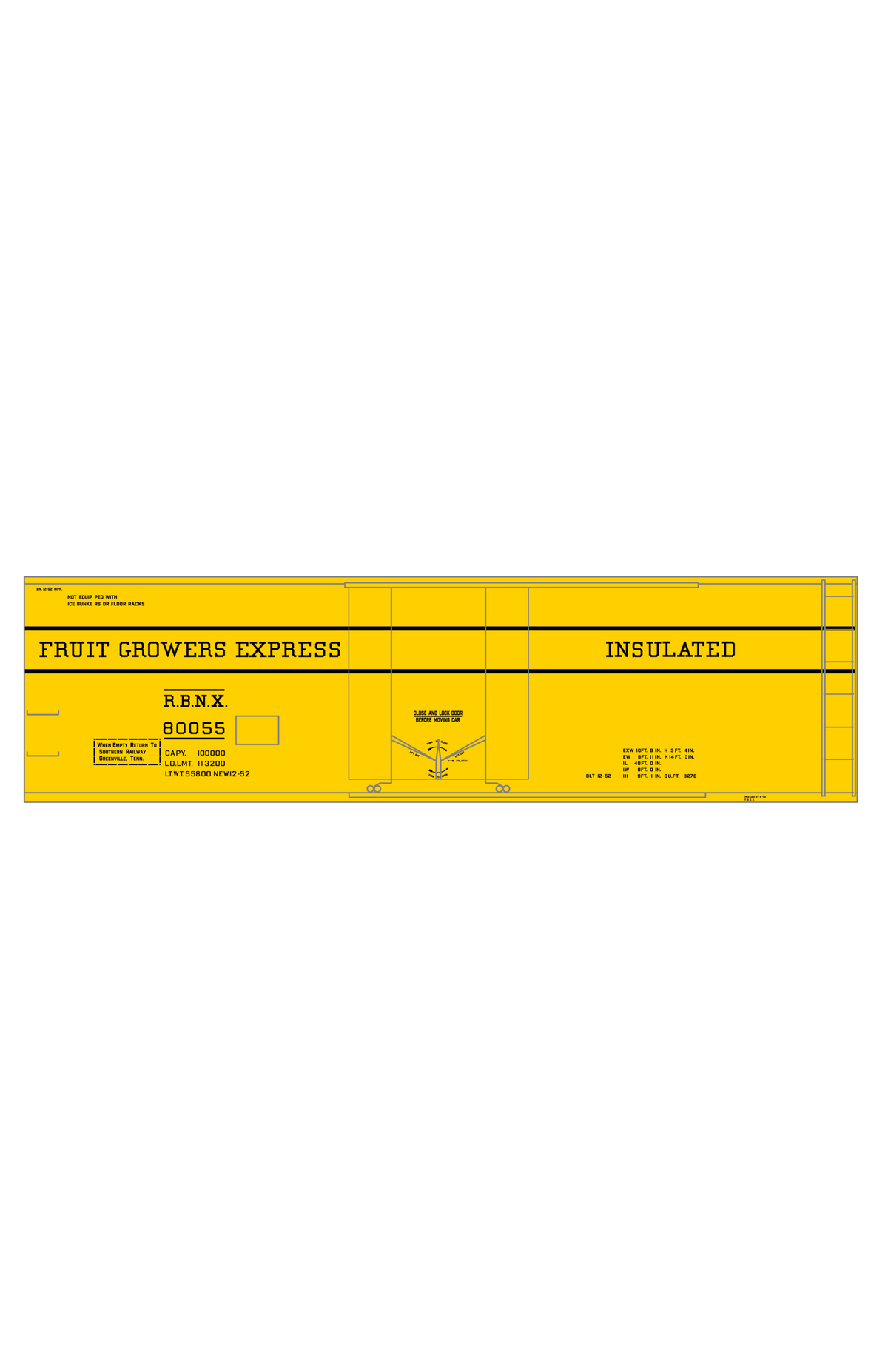 Fruit Growers Express 40 Ft Insulated Boxcar Black RBNX Serif