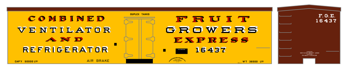 Fruit Growers Express Early Wood Ice Reefer Black White and Red