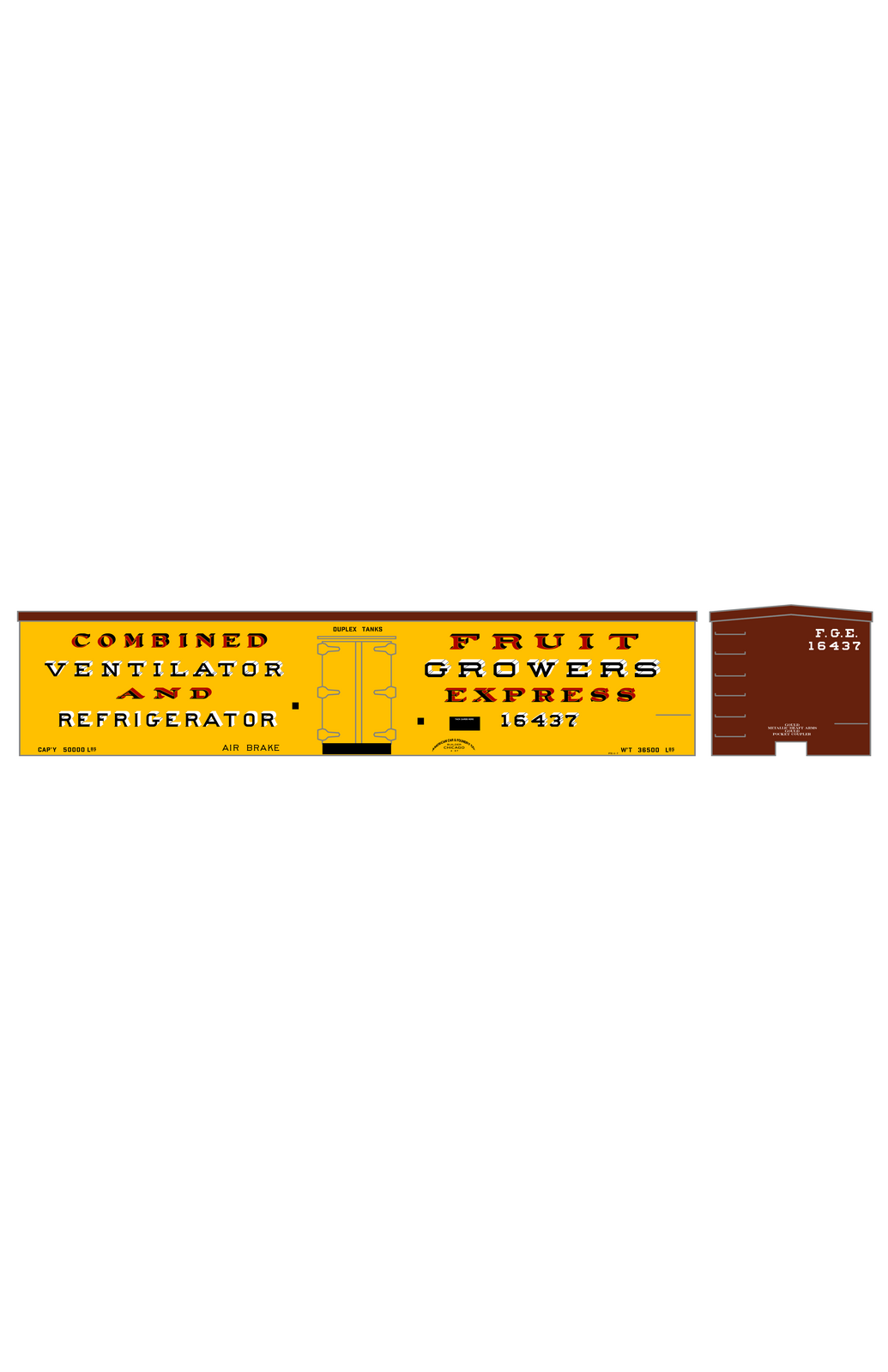 Fruit Growers Express Early Wood Ice Reefer Black White and Red