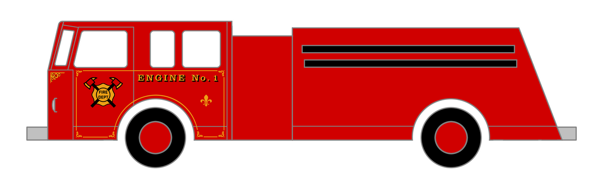 Fire Truck Markings  Bronze, Silver and Black