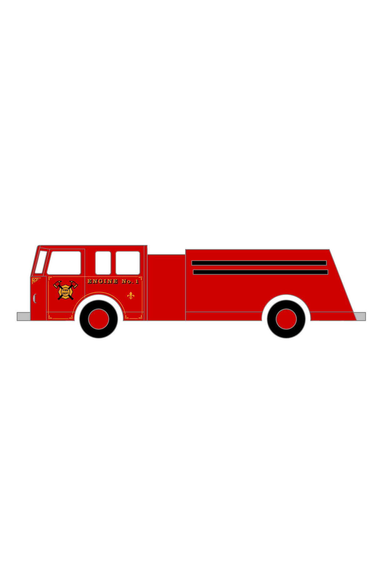 Fire Truck Markings  Bronze, Silver and Black