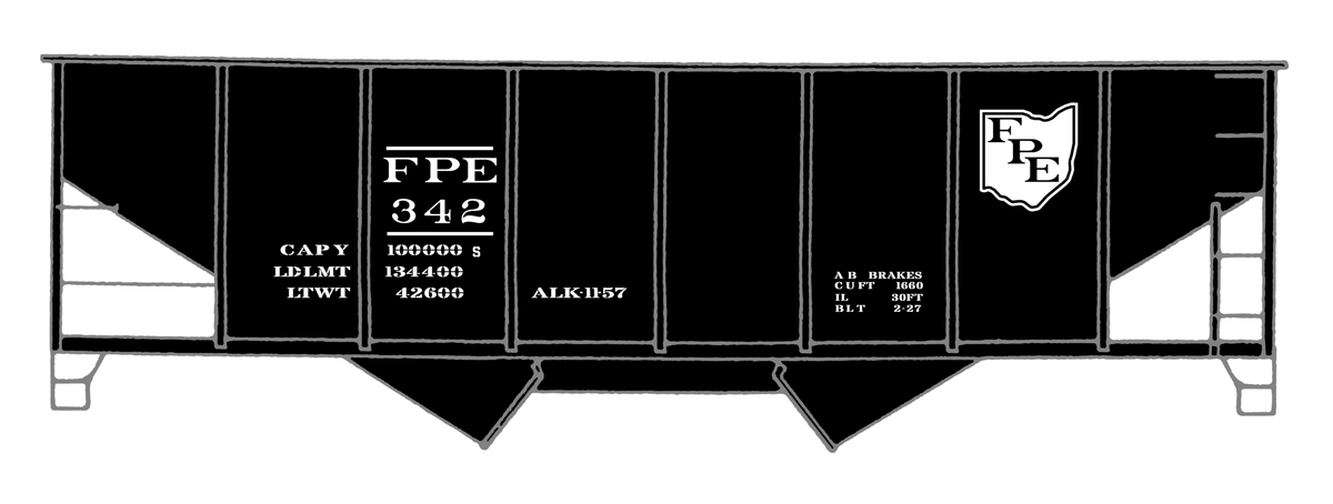 Fairport Painesville and Eastern Twin Hopper White Ohio