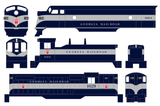 Georgia Railroad Diesel Locomotive Silver and Blue  - Decal