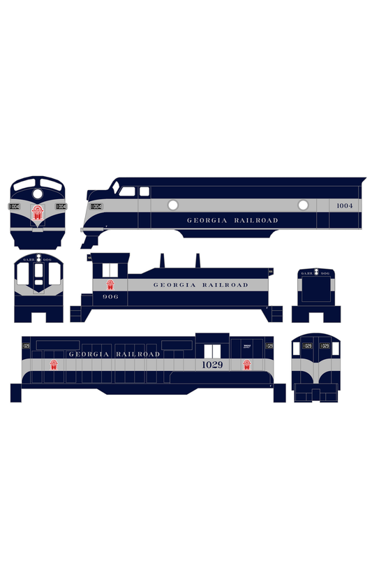 Georgia Railroad Diesel Locomotive Silver and Blue