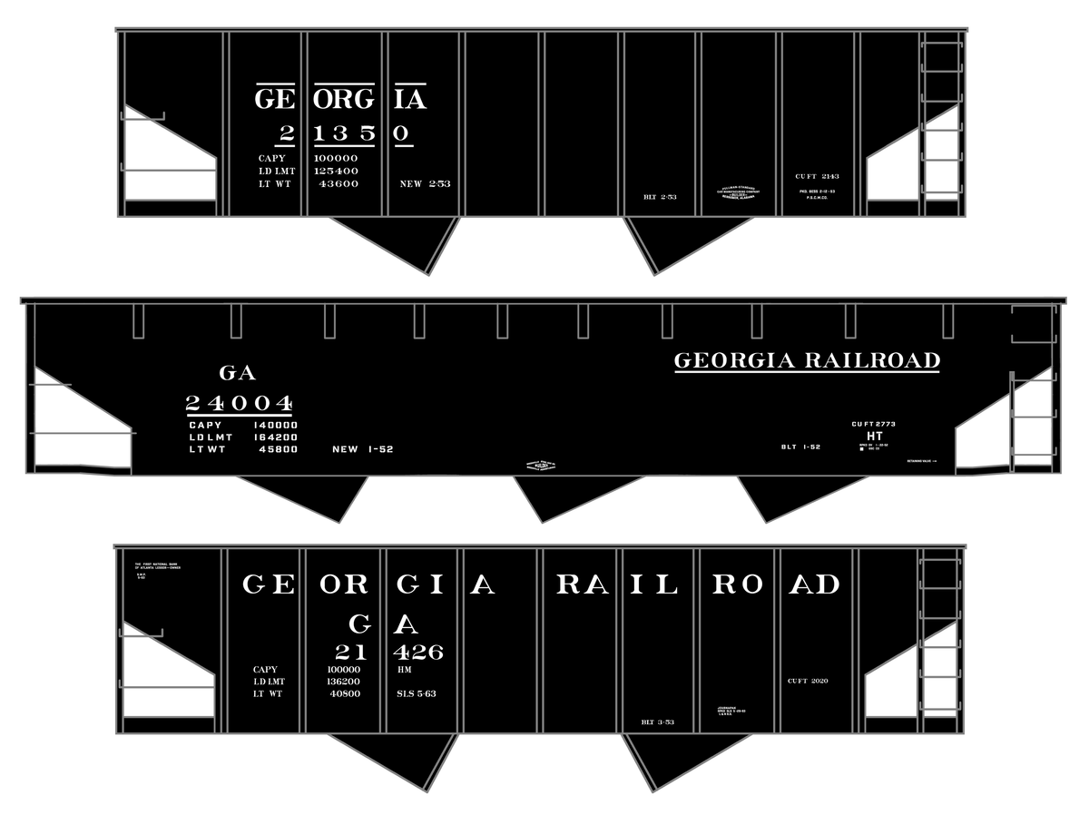 Georgia Railroad Hopper Car White