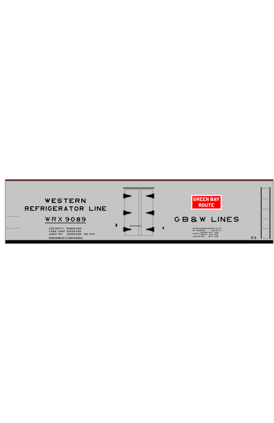 Green Bay and Western Wood Ice Reefer Black and Red