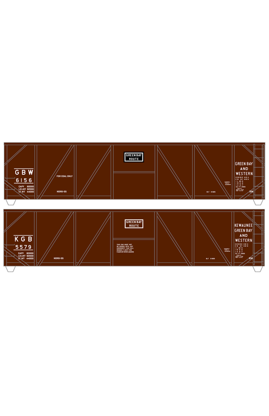 Green Bay and Western Single Sheathed Boxcar White
