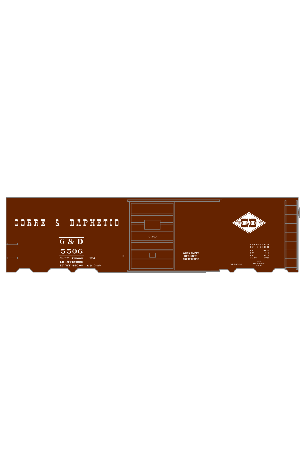 Gorre and Daphetid Single Door Boxcar White