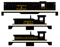 Georgia and Florida Diesel Locomotive Gold Southern Scheme - Decal