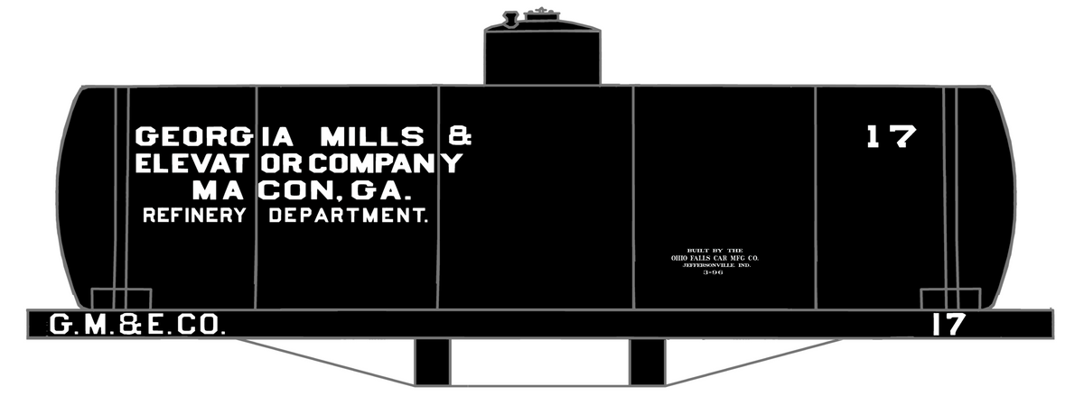 Georgia Mills and Elevator Co Early Tank Car White Macon