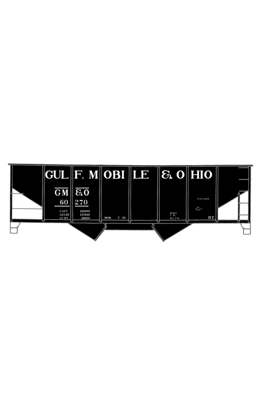 Gulf Mobile and Ohio Twin Hopper Car White Big Lettering