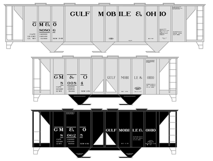 Gulf Mobile and Ohio Covered Hopper Black and White