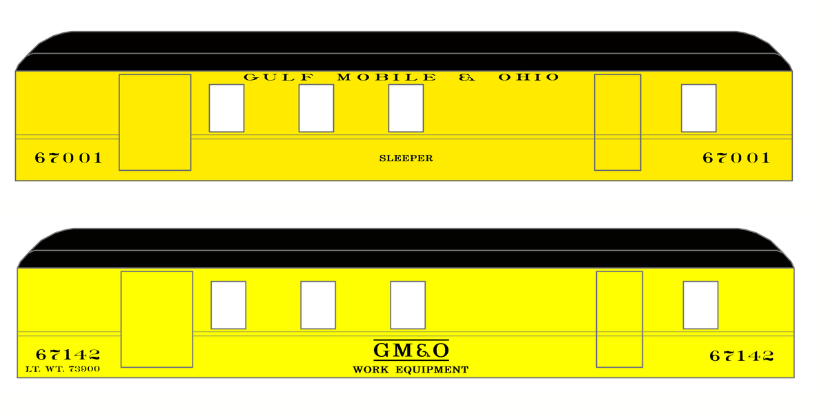 Gulf Mobile and Ohio MOW Maintenance Of Way Cars Black