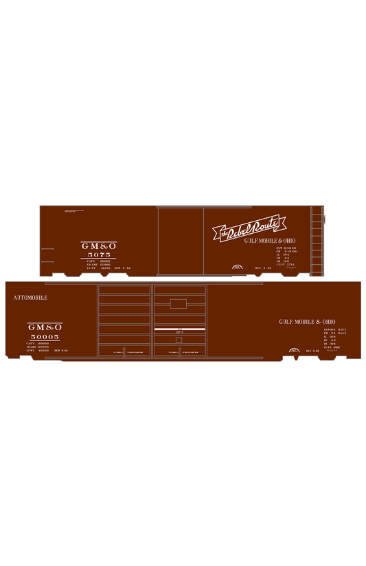Gulf Mobile and Ohio 40 / 50 Ft Boxcar White Rebel Route