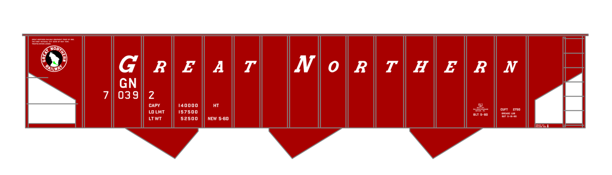 Great Northern PS3 2750 Cuft Triple Hopper White  - Decal